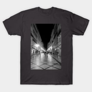 Strolling in Coimbra at Night - BW T-Shirt